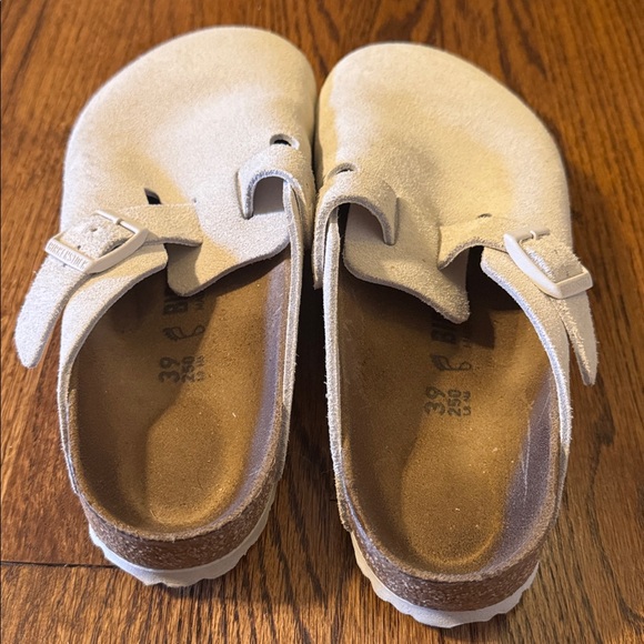 Birkenstock Cream Suede Mules - Picture 4 of 5